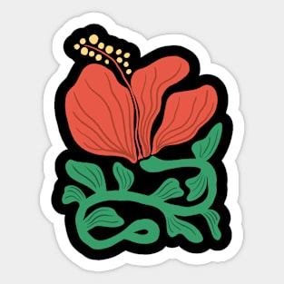 Abstract Hibiscus Sticker